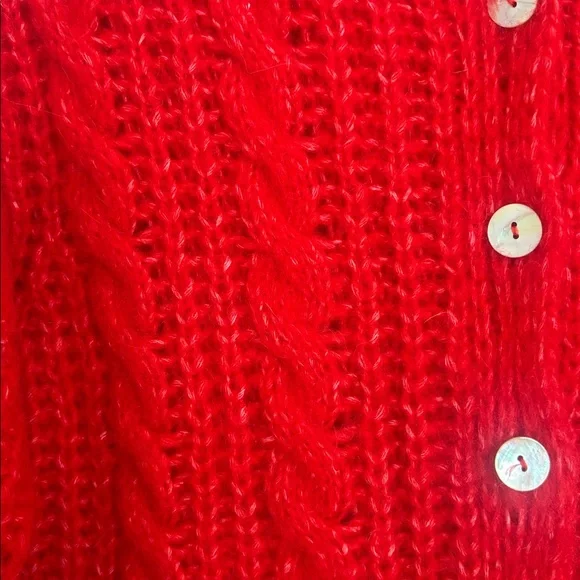 Rouge Paris Gorgeous Red Button-Up Cardigan Size 40 USA Size 8 - Picture 3 of 6
